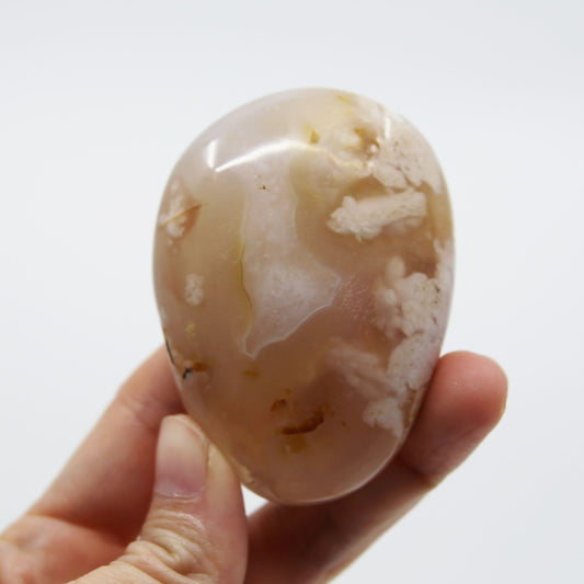 Large Coral Agate Palm Stone