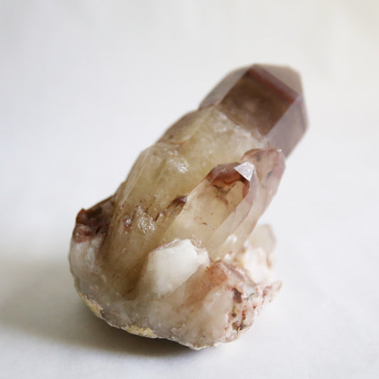 Red Hematite Phantom Inclusion Quartz Cluster