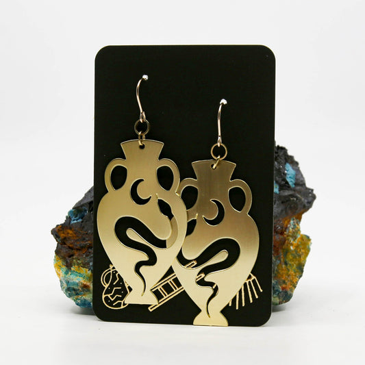Snake and Moon Vessel Earrings