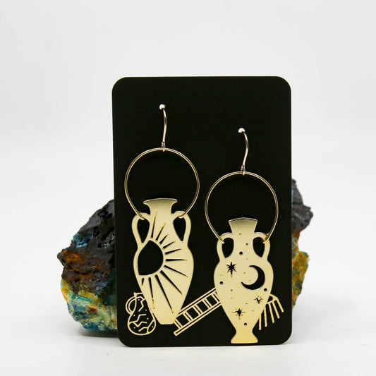 Star and Moon Vessel Earrings