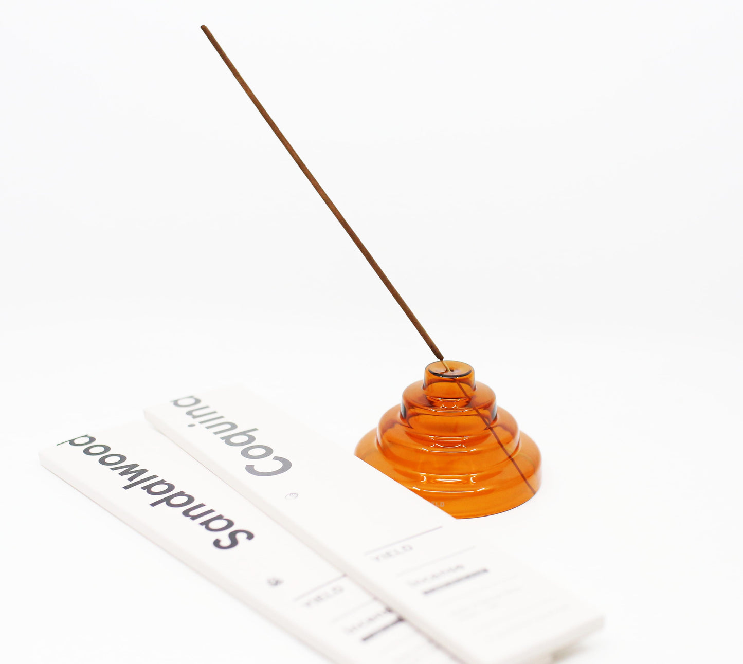 Glass Meso Incense Holder in Amber