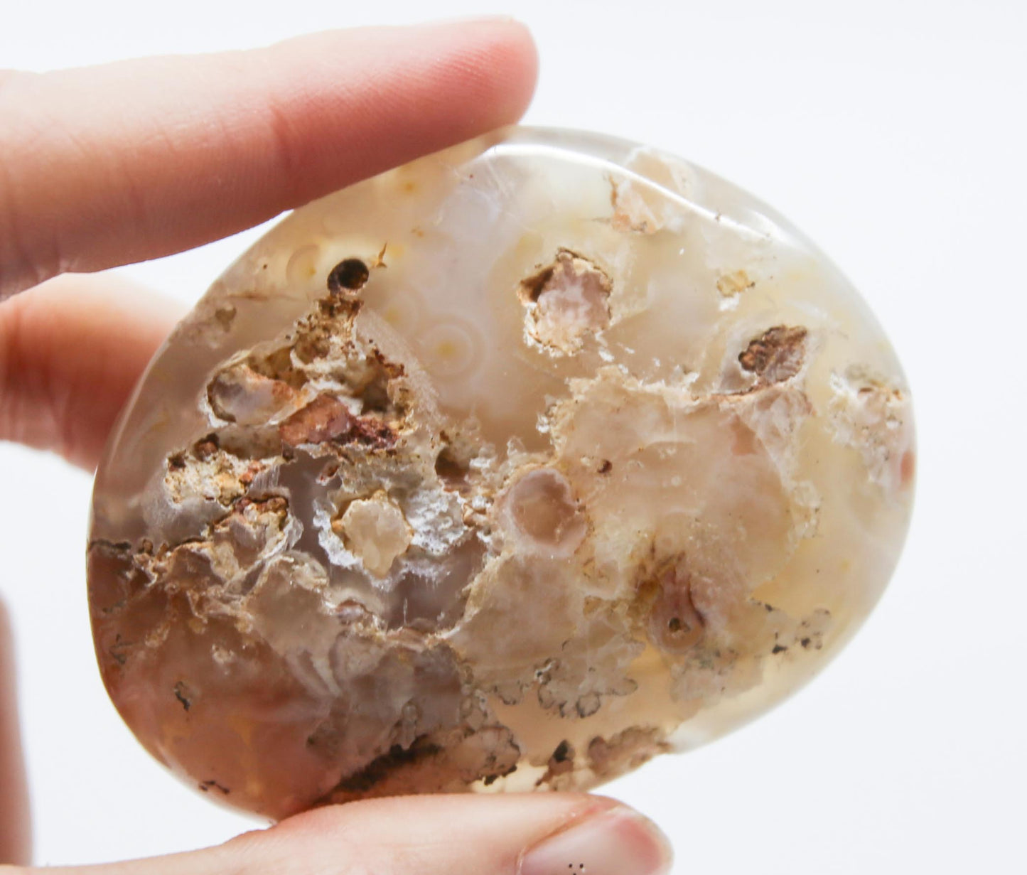Coral Agate Palm Stone