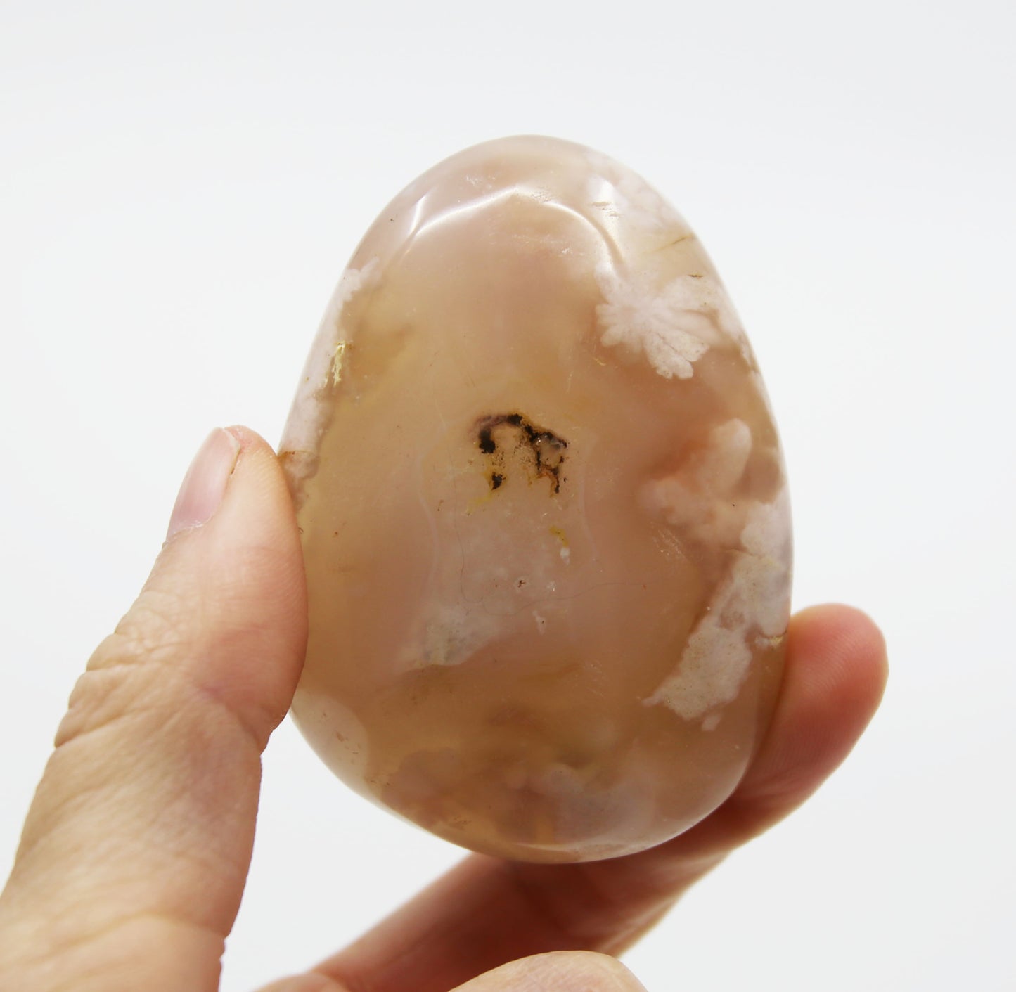 Large Coral Agate Palm Stone