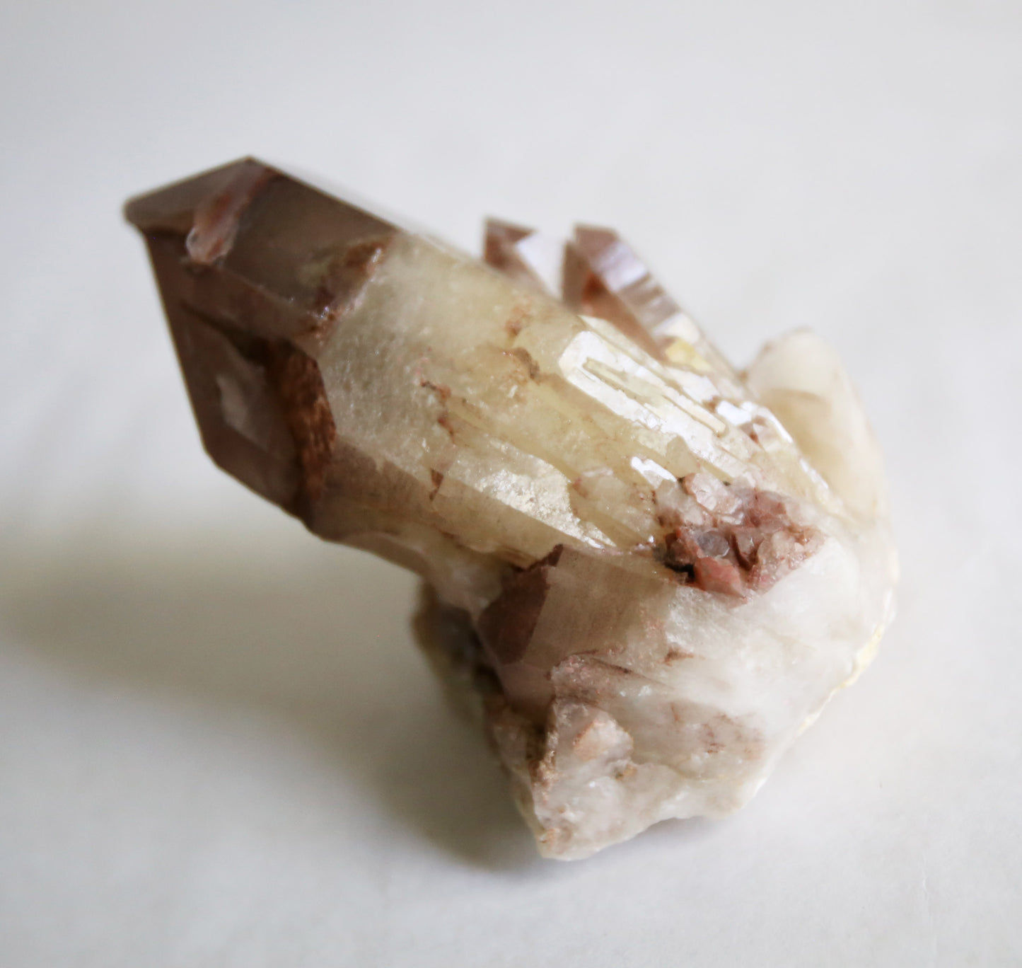 Red Hematite Phantom Inclusion Quartz Cluster