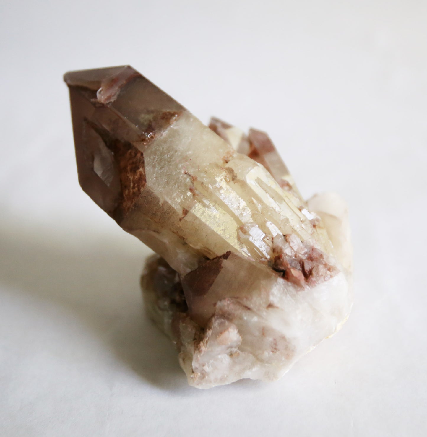 Red Hematite Phantom Inclusion Quartz Cluster