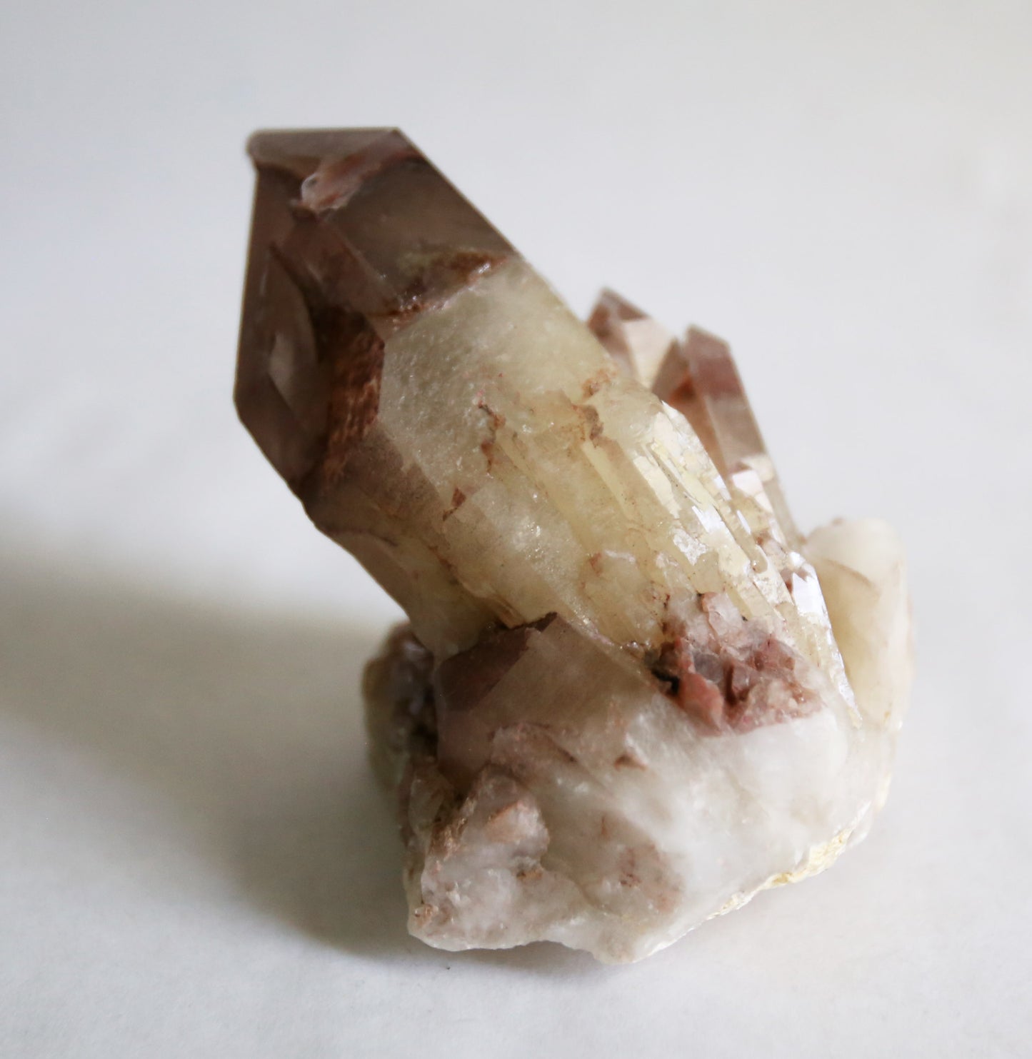 Red Hematite Phantom Inclusion Quartz Cluster