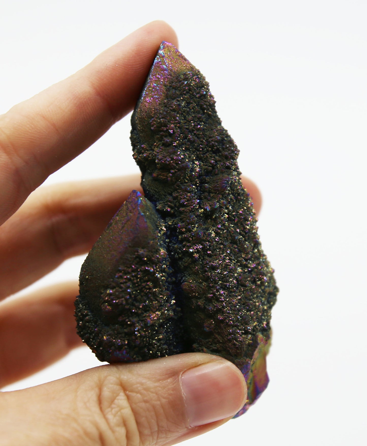 Titanium Bonded Spirit Quartz Wand with Double Termination