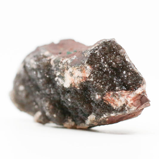 Natural Druzy Dolomite and Malachite on Hematite Matrix