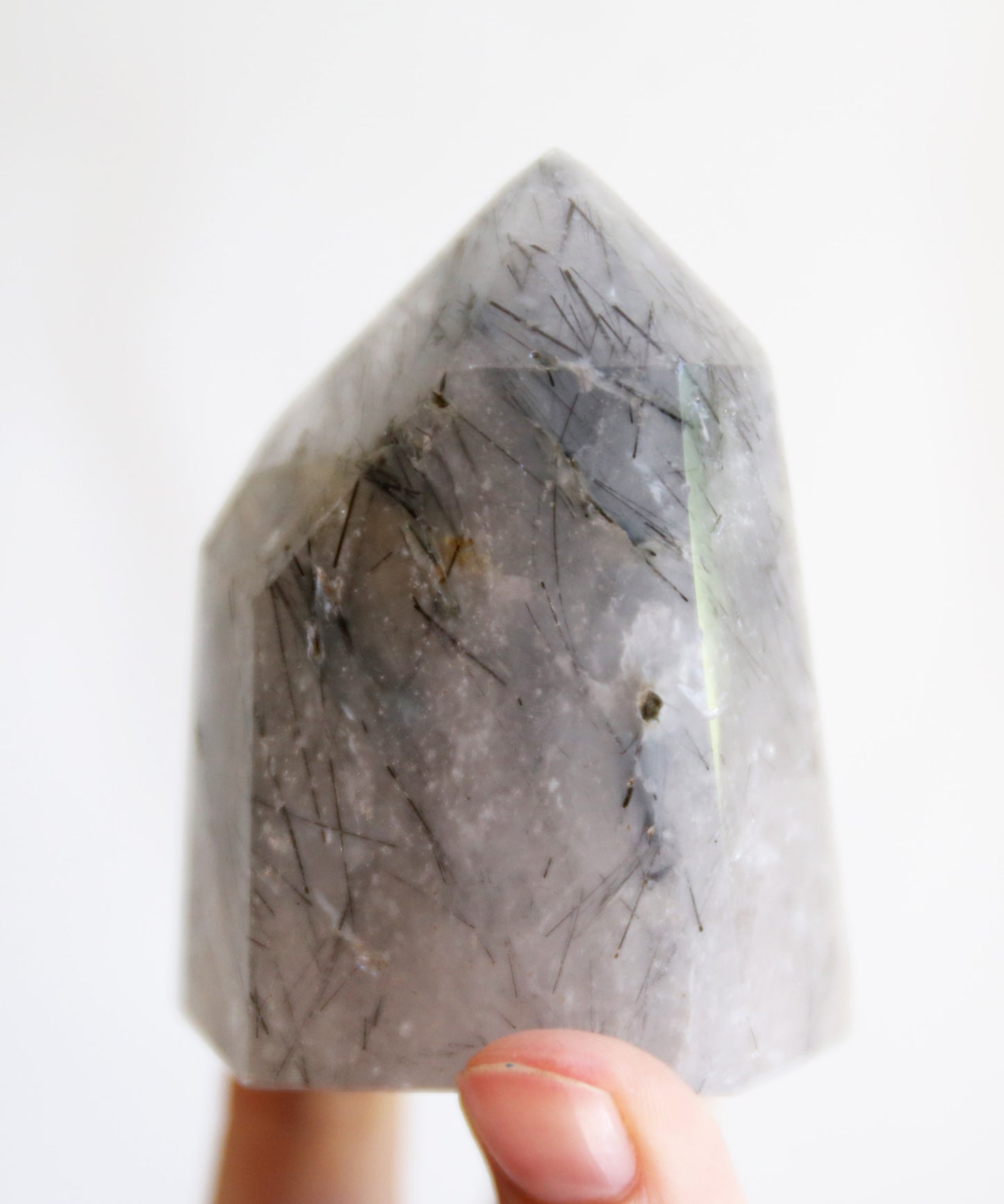 Smoky Quartz With Black Tourmaline Rutiles