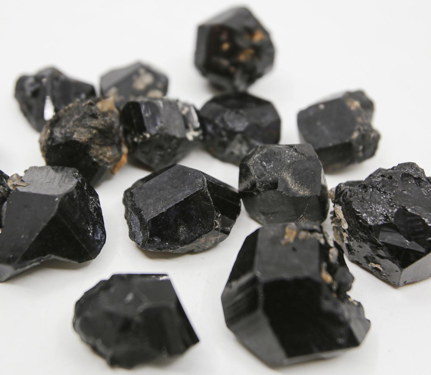 Natural Black Tourmaline Crystals, Large Palm Schorls