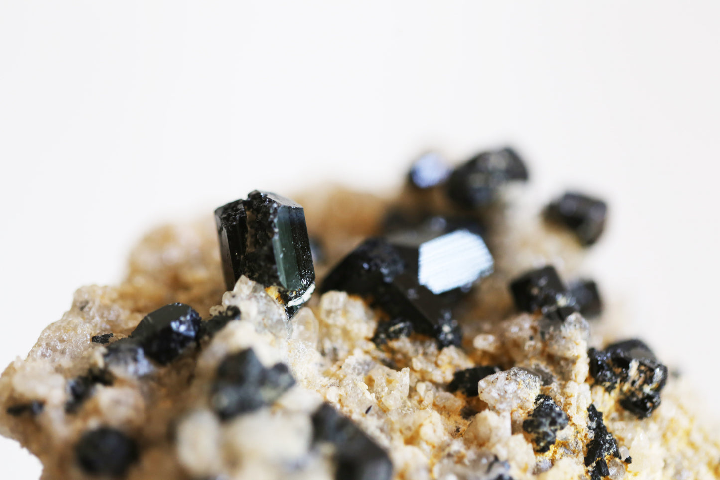 Black Tourmaline and Quartz on Feldspar Matrix