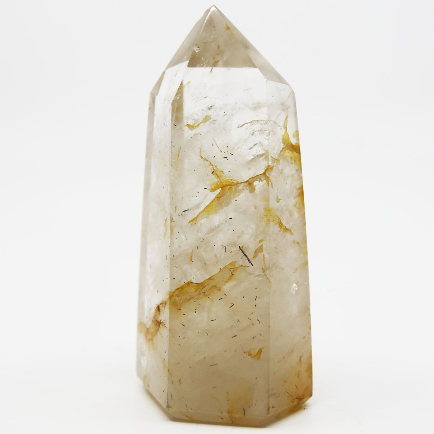 Veiled Quartz Tower with Tourmaline Rutiles