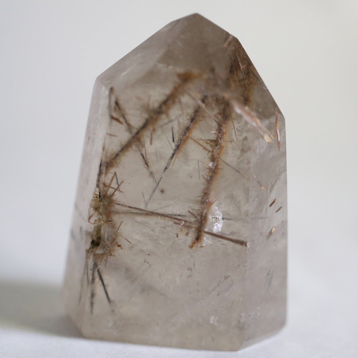 Smoky Quartz Tower with Rutiles