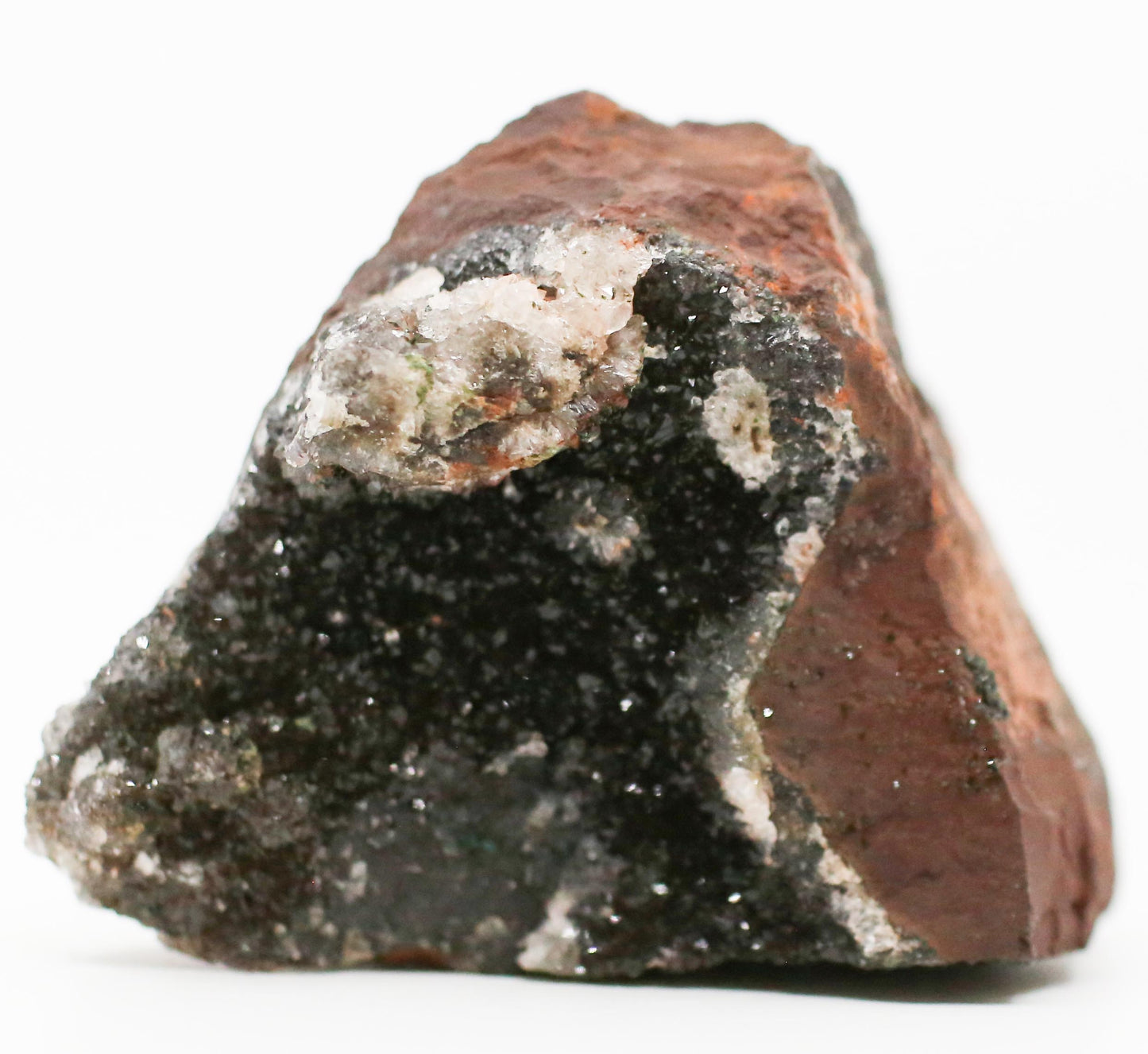 Natural Druzy Coated Malachite on Hematite Matrix