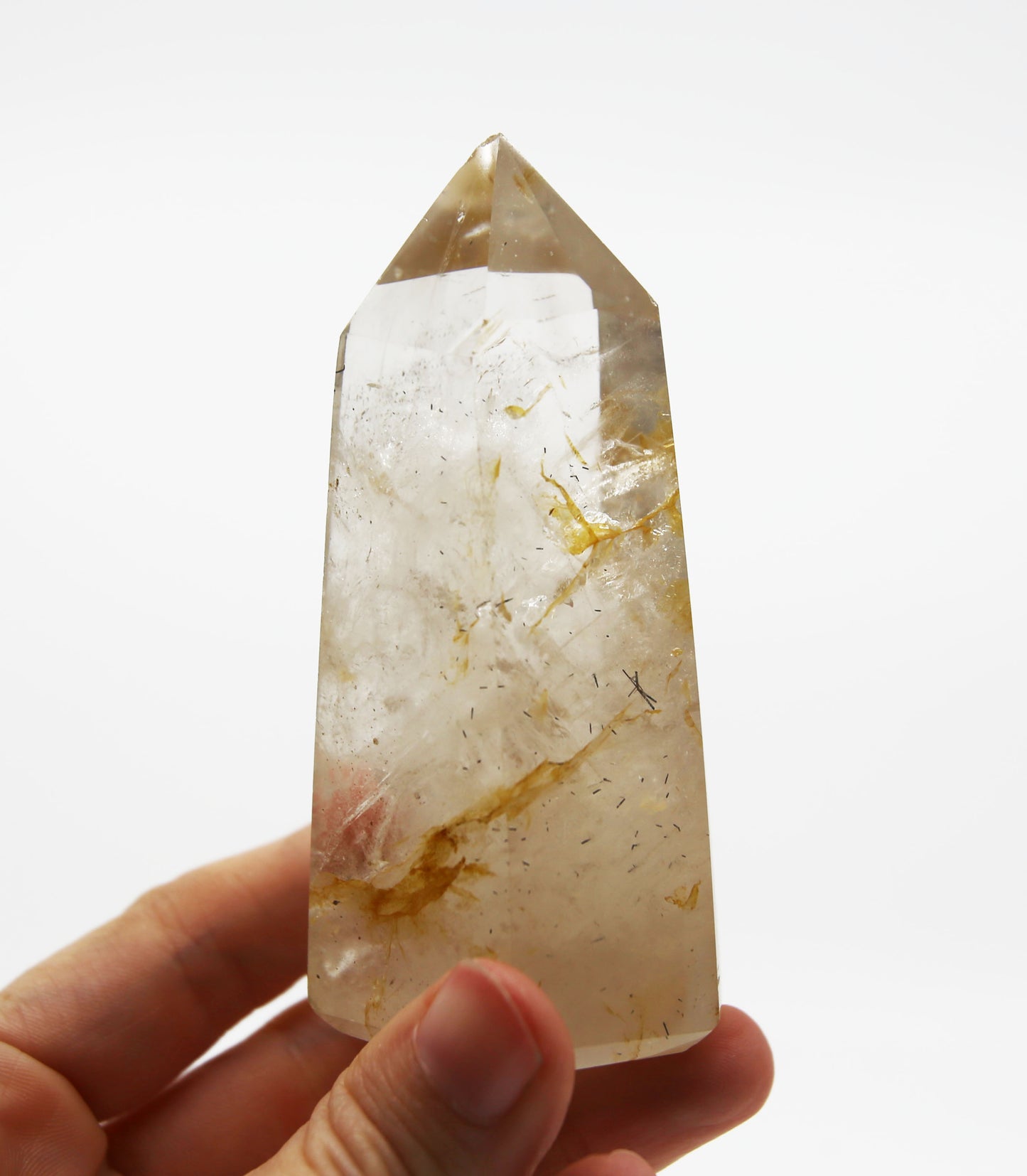 Veiled Quartz Tower with Tourmaline Rutiles