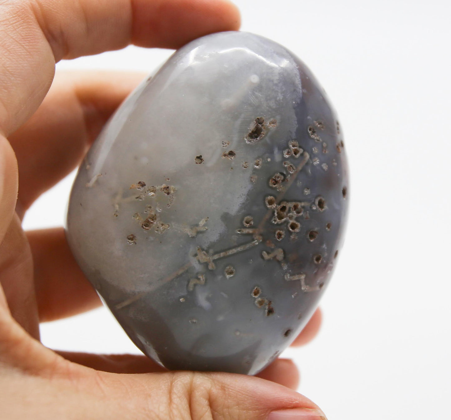 Druzy River Agate Palm Stone