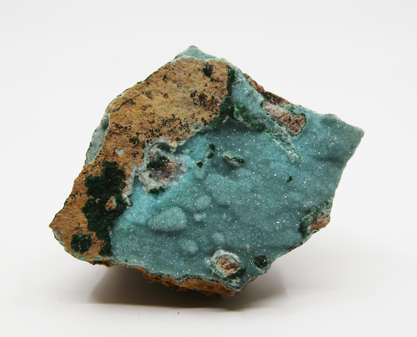 Druzy Dolomite with Malachite
