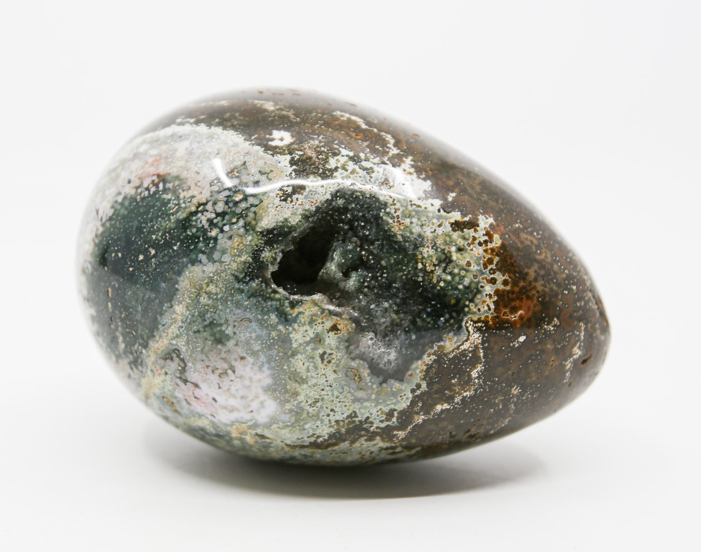 Ocean Jasper Egg with Druzy Deposits