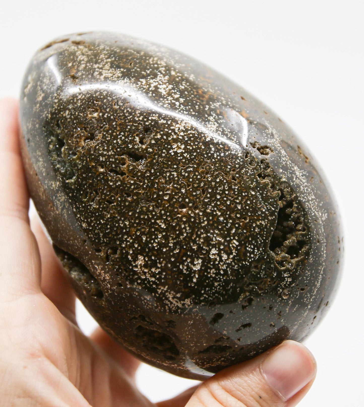 Ocean Jasper Egg with Druzy Deposits