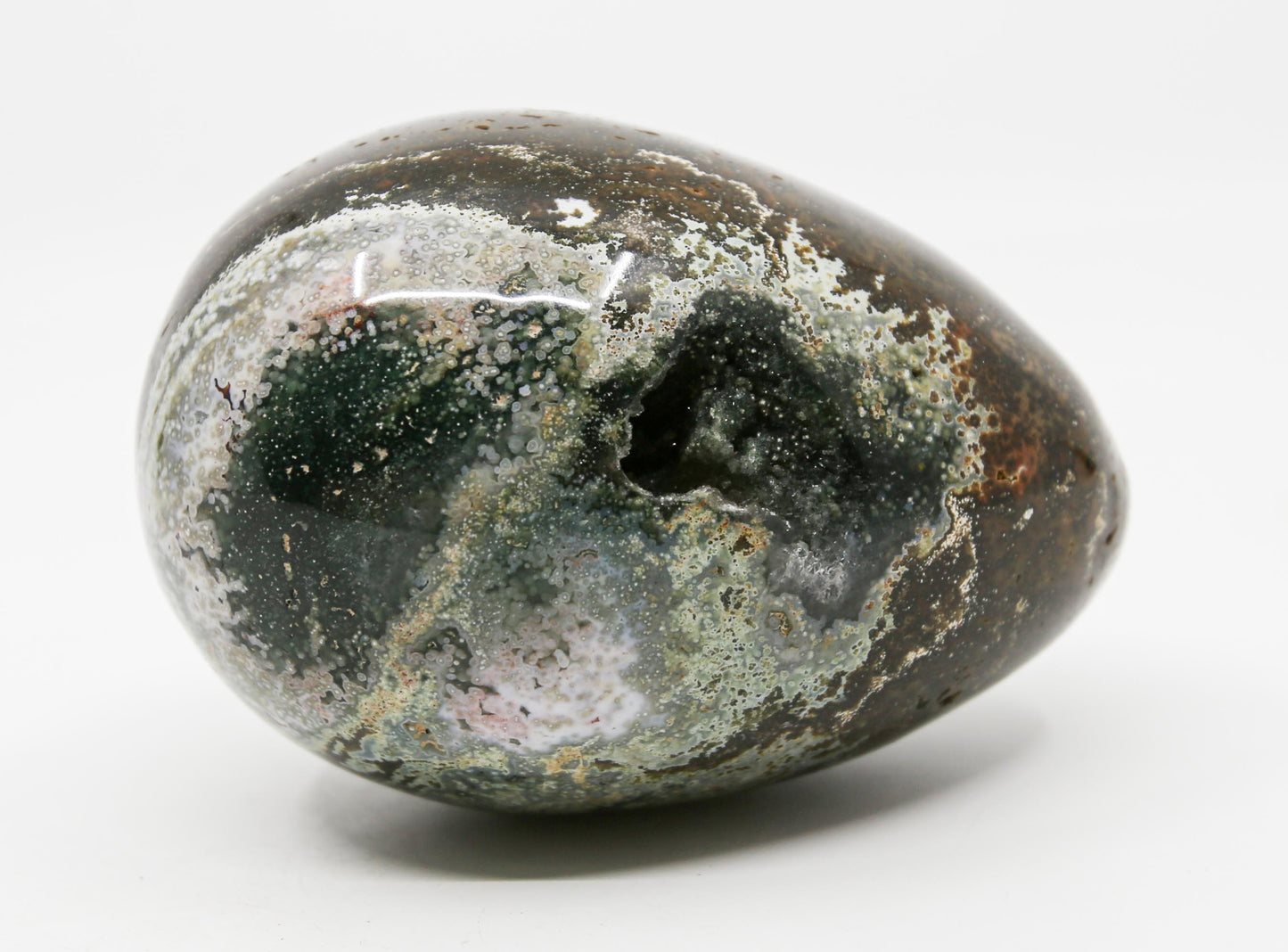 Ocean Jasper Egg with Druzy Deposits