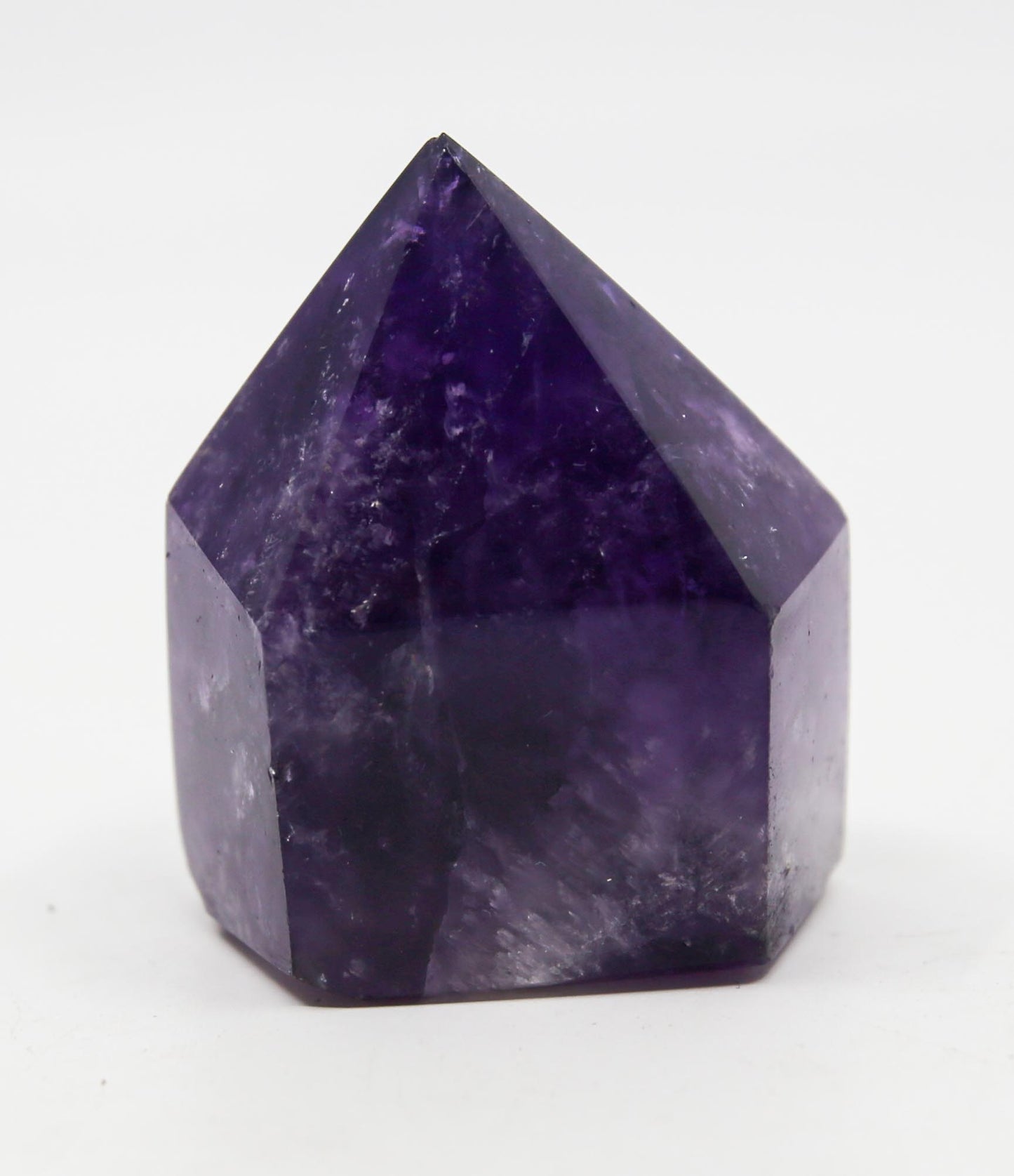 Chevron Amethyst Tower with Rainbow Prisms