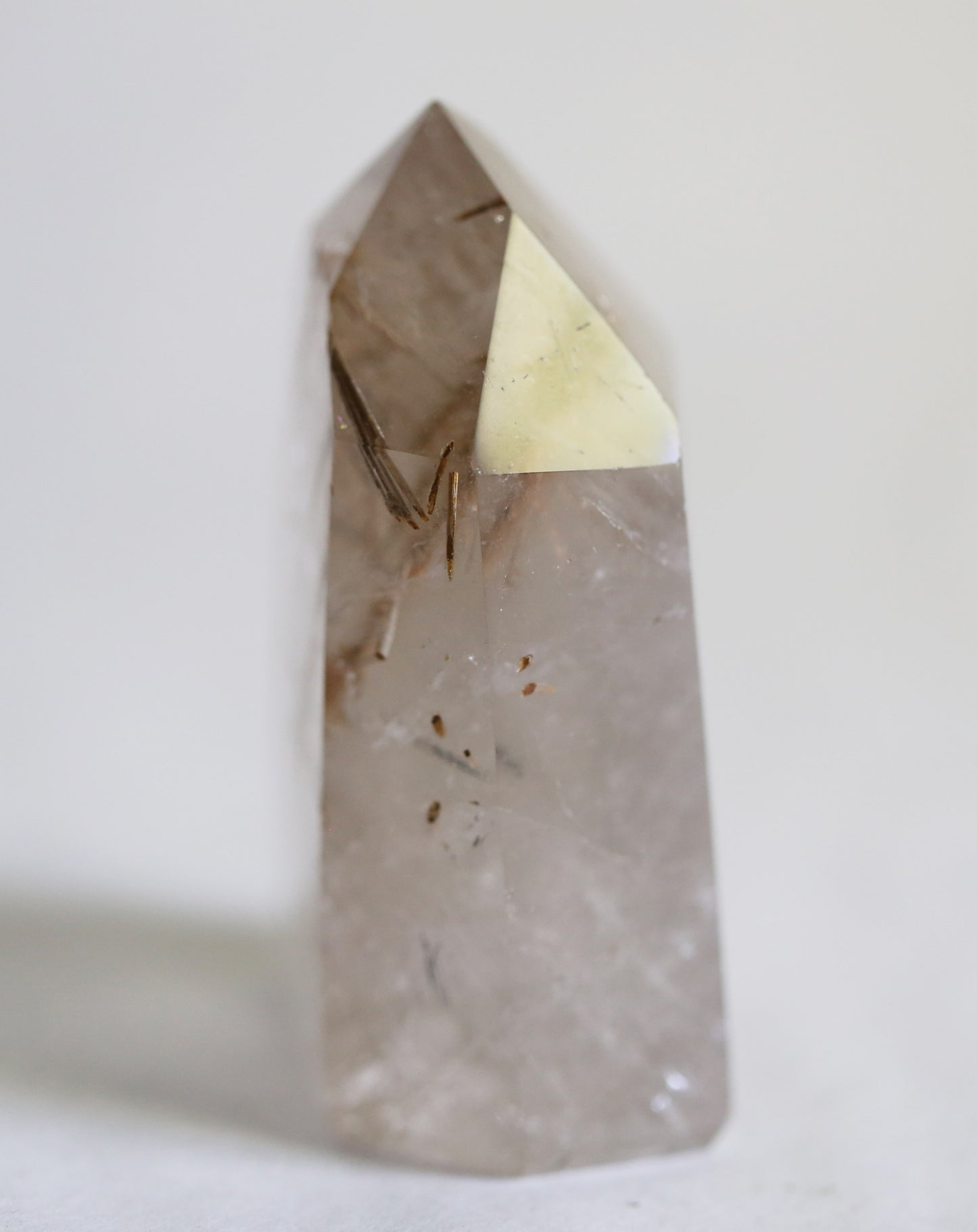 Smoky Quartz Tower with Rutiles