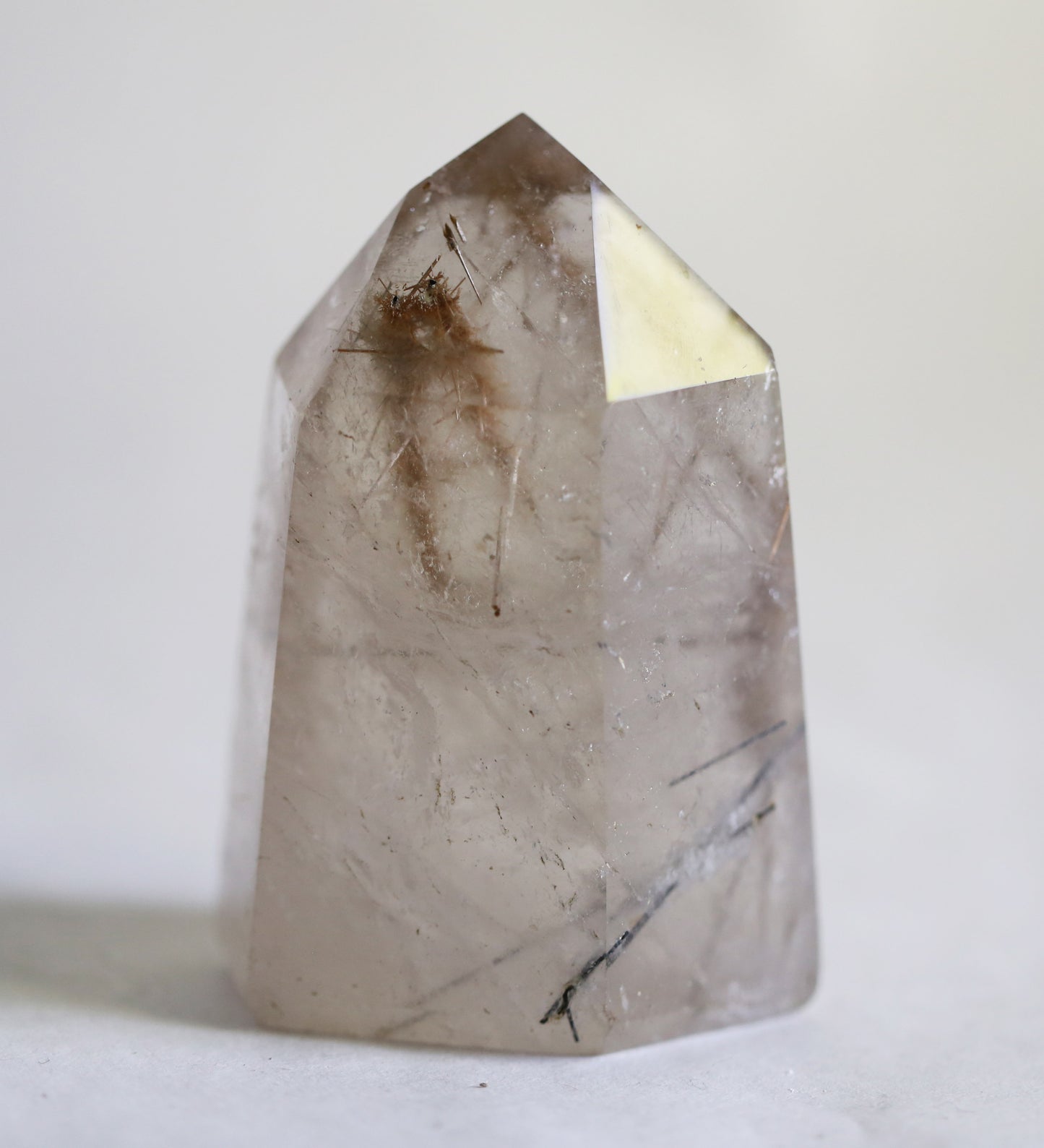 Smoky Quartz Tower with Rutiles