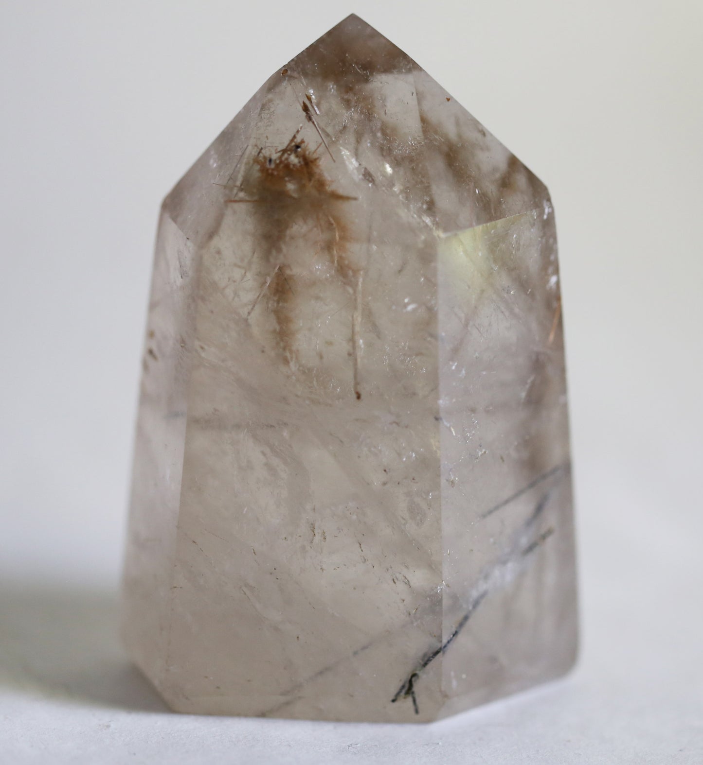 Smoky Quartz Tower with Rutiles