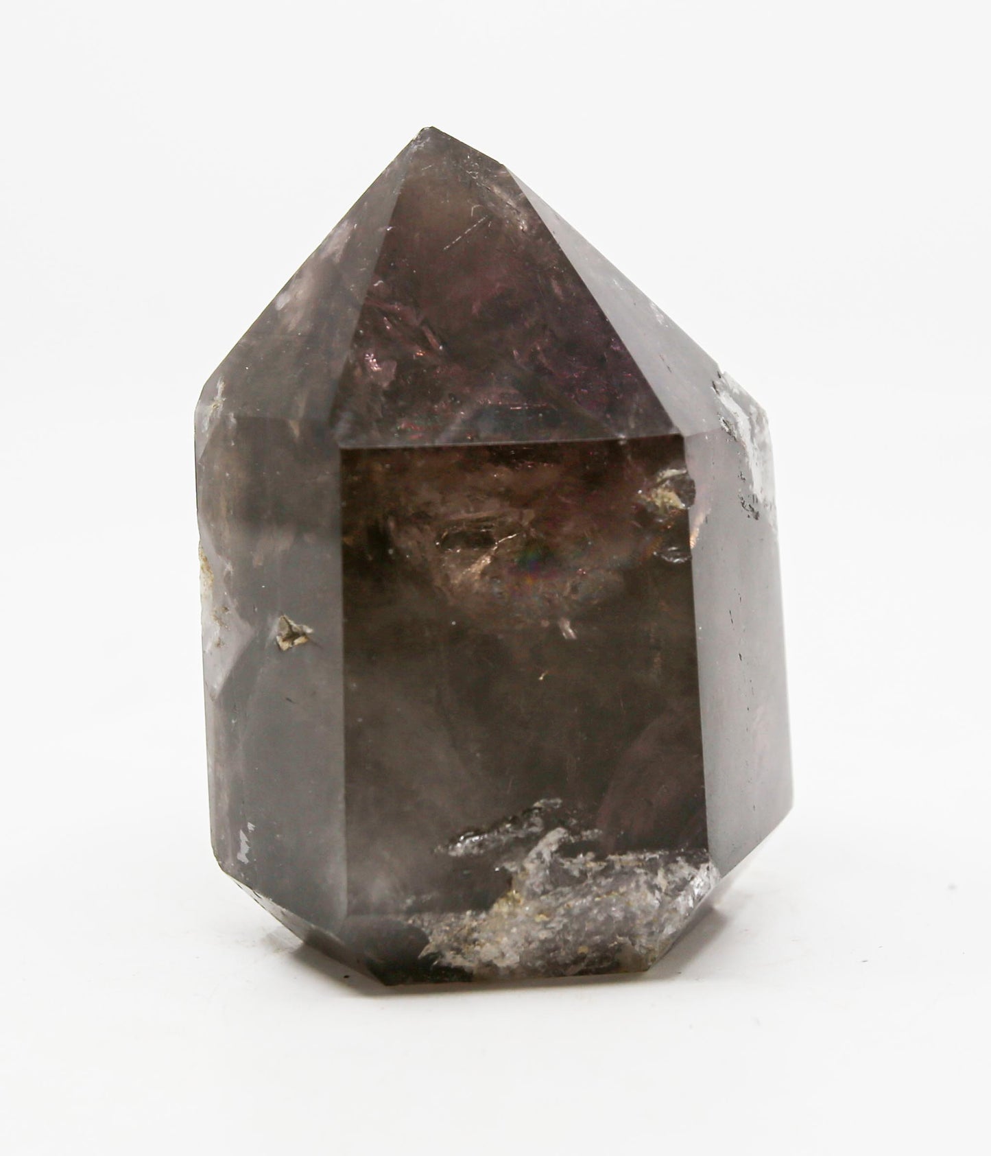 Black Amethyst Tower with Rainbow Prisms