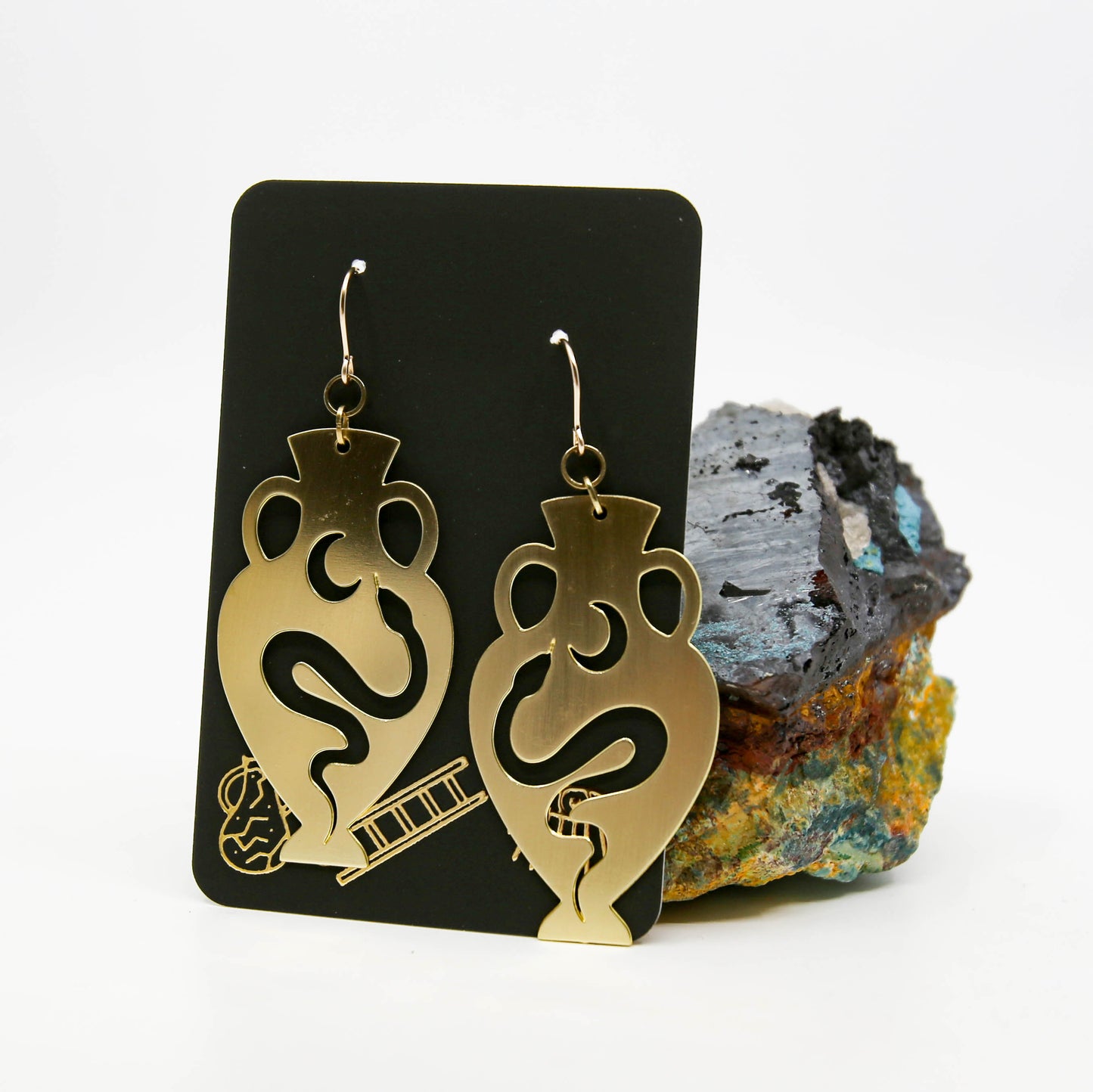 Snake and Moon Vessel Earrings