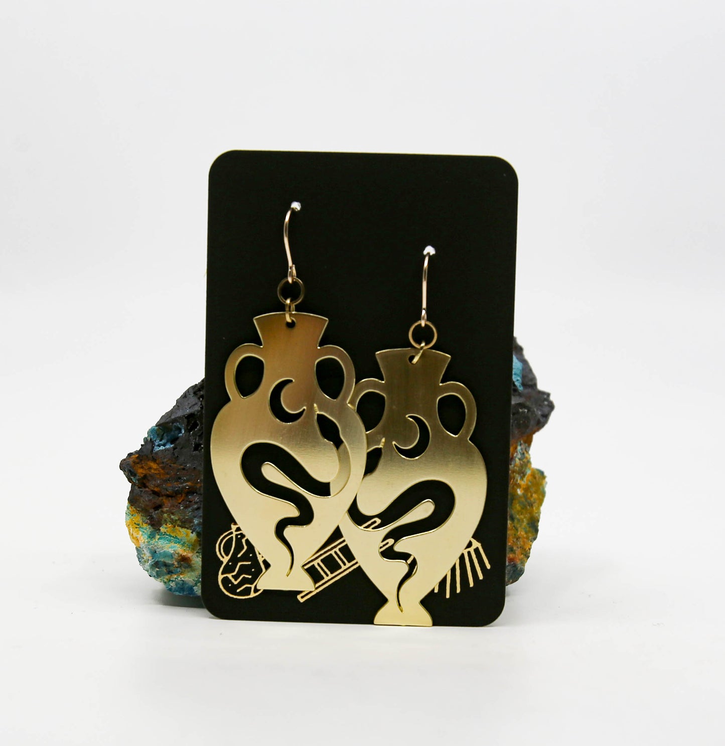 Snake and Moon Vessel Earrings