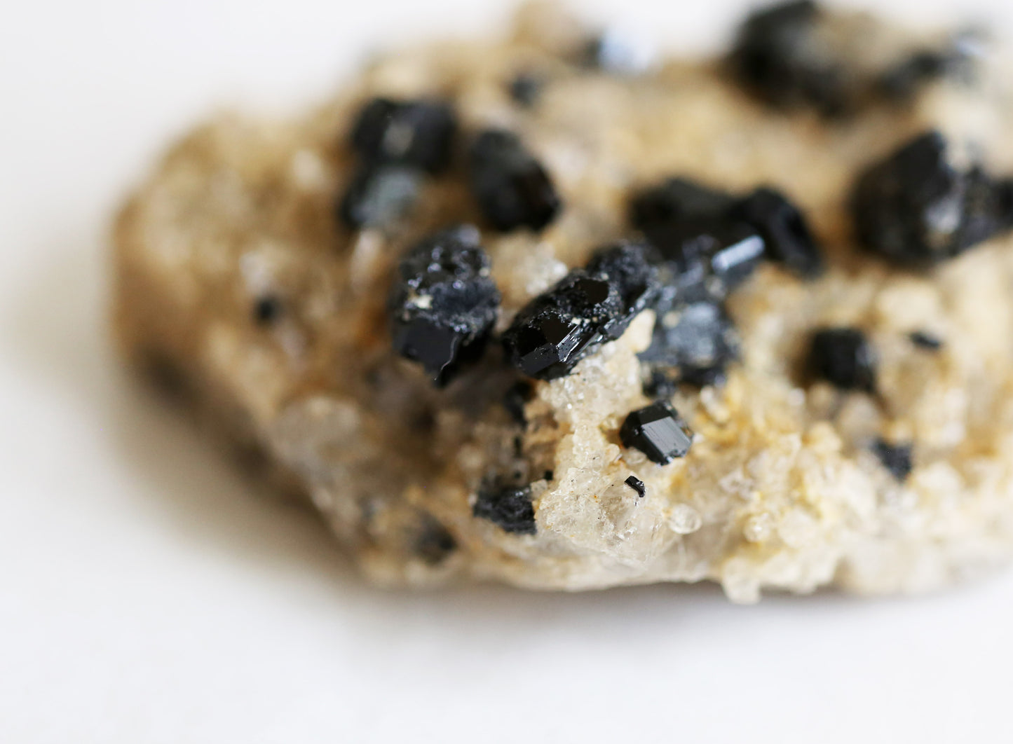 Black Tourmaline and Quartz on Feldspar Matrix