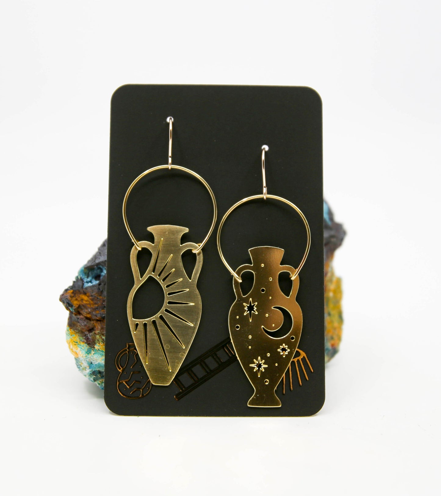 Star and Moon Vessel Earrings